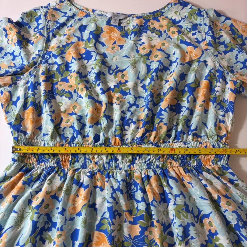 Croft & Barrow Midi Dress Cottagecore Feminine Lightweight Blue Floral Size 0X - Picture 13 of 14